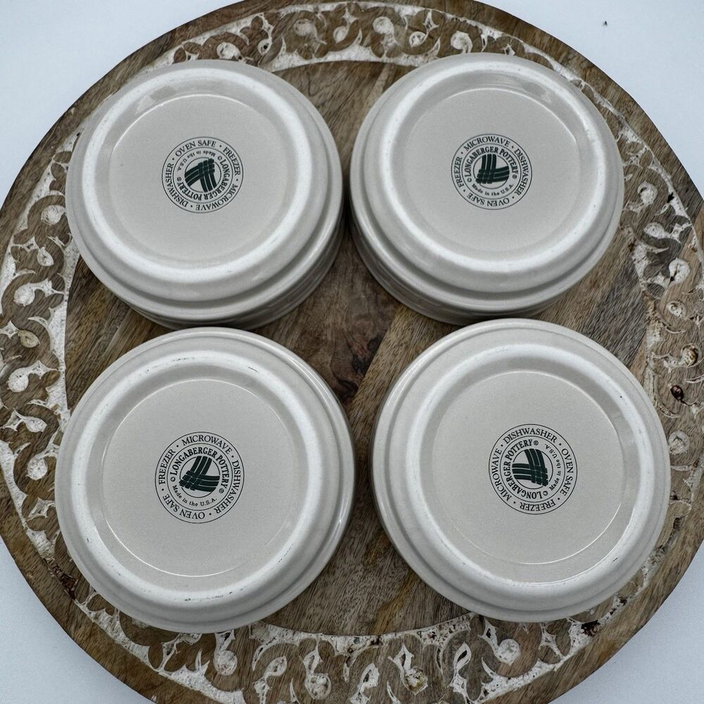 Longaberger Pottery Woven Traditions Ivory Stacking Soup or Cereal 6" Bowl Ivory - Picture 4 of 8